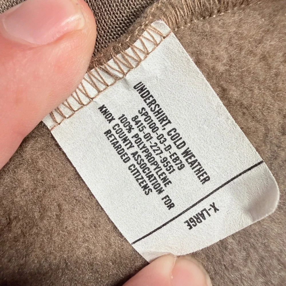 US Military Cold Weather Thermal Set XL Coyote Brown Polypropylene 1/4 Zip Base